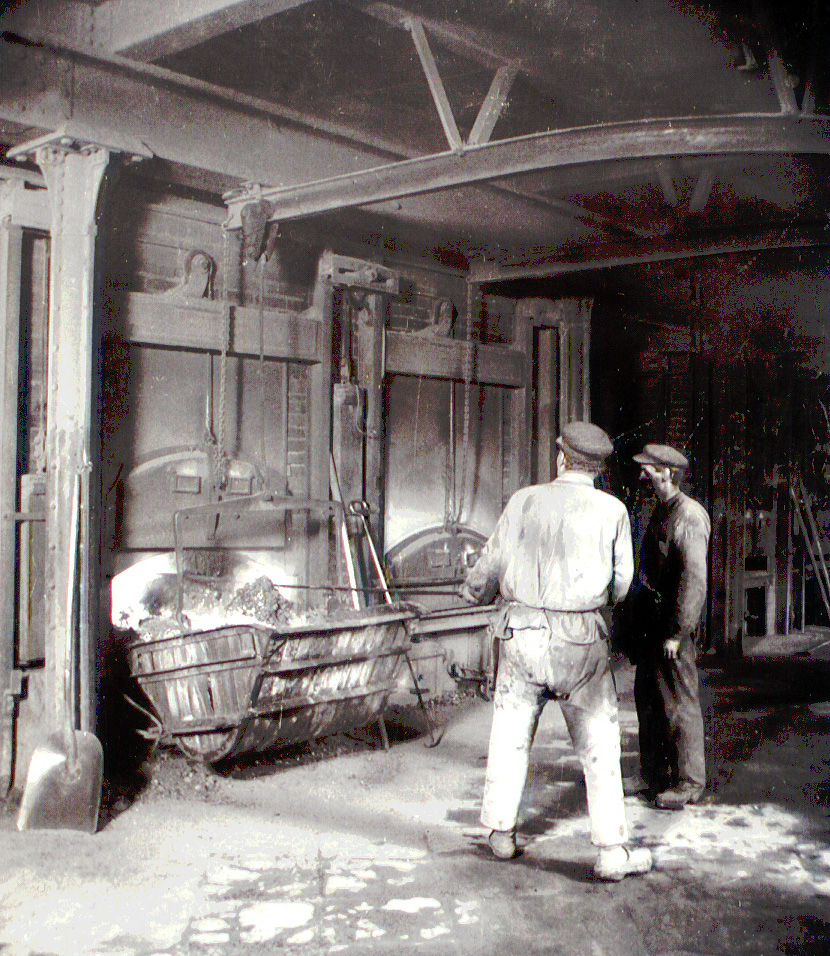 Arkivfoto fra 1910erne af selve kedlen på frederiksberg forbrændingsanstalt og varmeværk