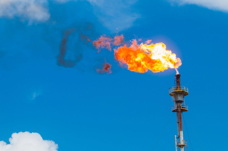 flamme fra gasafbrænding